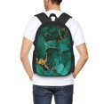 thumbnail image 4 of Defioc Green Gold Glitter Pattern Carry on Backpack,16.5x12.5x5.5 Personal Item Bag Carry On Backpack Water Resistant Lightweight Daypack, 4 of 7
