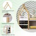 thumbnail image 3 of Bellemave Twin over Twin House Bunk Bed with Storage Staircase and 2 Blackboards Tree House Stairway Bunk Bed Junior Low Floor Bunk Bed Frame, White, 3 of 13