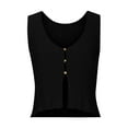 thumbnail image 6 of Hvot&aat Women's Textured Crop Tops Blouse Y2K Sleeveless V Neck Hook Eye Vest Summer Vacation Tank Tops, 6 of 6