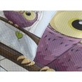 thumbnail image 4 of Ambesonne Owl Quilted Bedspread Set 3 Pcs, Cartoon Married Couple Fun, King Size, Purple Blue Pink, 4 of 5