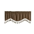 thumbnail image 1 of Cortina con cenefa para decoración de ventanas con bolsillo para varilla, tratamiento de ventanas con cenefa Café, 1 of 9