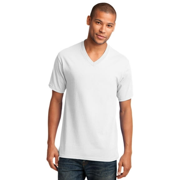 Port & Company T Shirt PC54V Men's 5.4-oz 100% Cotton V-Neck T-Shirt