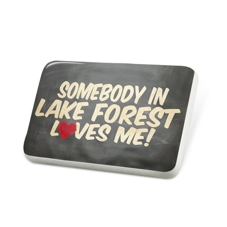 Porcelein Pin Somebody in Lake Forest Loves me, California Lapel Badge – NEONBLOND