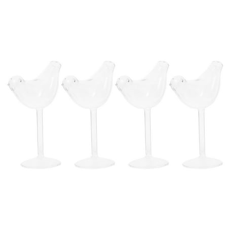 

Hemoton 1 Set 4Pcs Bird Shape Cocktail Glasses Glass Wine Cups Goblets (Transparent)