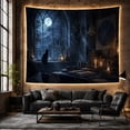 thumbnail image 5 of Dark Library Room With Moonlit Window, Moody Dark Academia Style for Book Lovers, Library Wall Art, Housewarming Gift, Tapestry Wall Hanging for Study Room and Home Library, 5 of 6