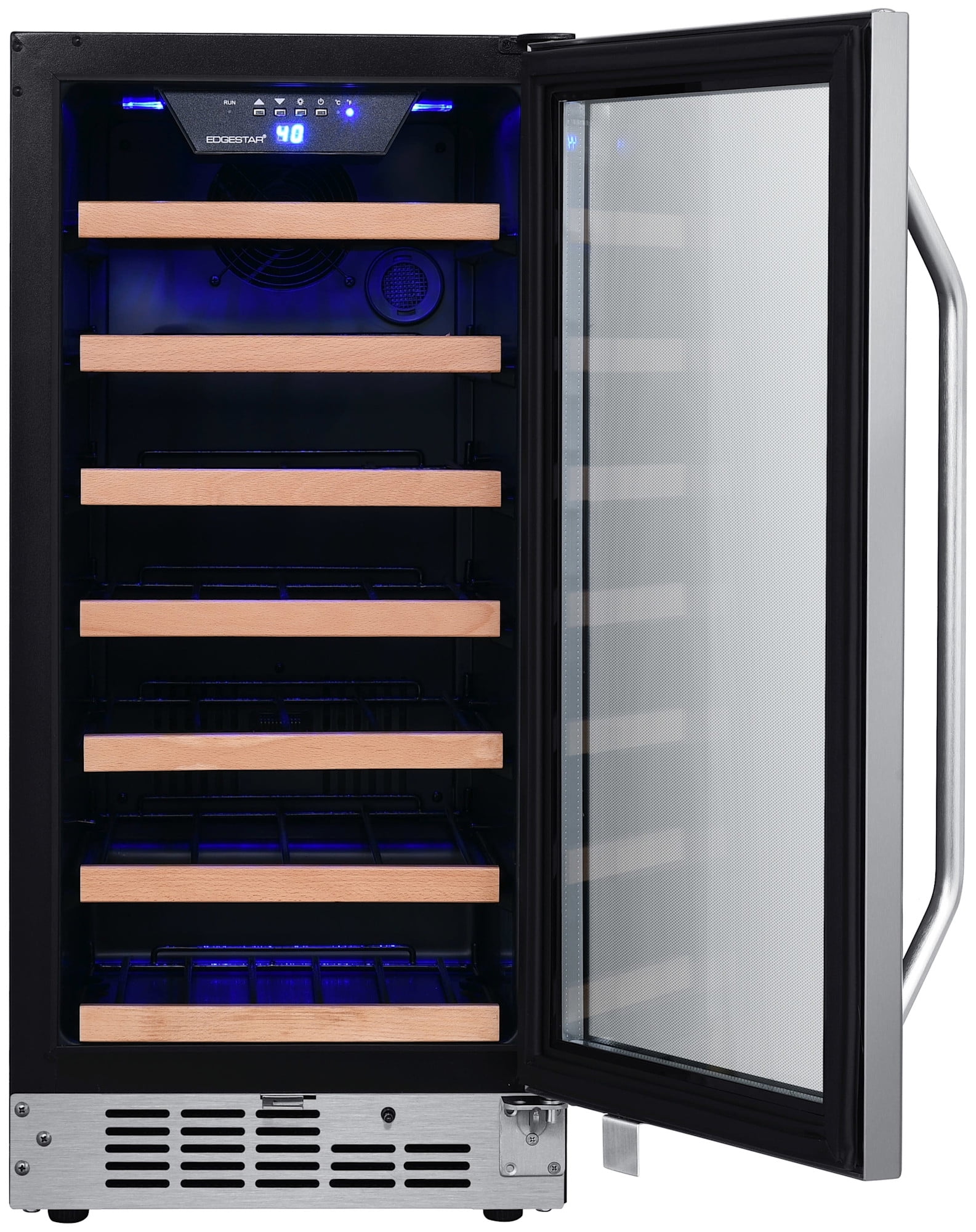 Edgestar Cwr302sz 15" Wide 25 Bottle Built-In Single Zone Wine Cooler - Stainless Steel