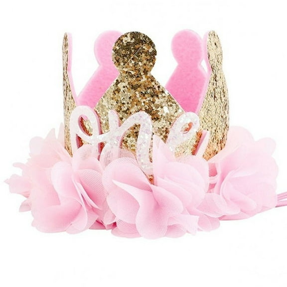 Baby Girl First Birthday Party Tiara Crown Caps Headband for Girls Boys