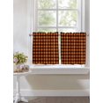 thumbnail image 3 of Half Window Curtain 36 Inches Long, Black Orange Plaid Window Treatment Curtain Drapes, Farmhouse Buffalo Check Gingham Small Tier Curtains for Bathroom Over Sink, 27.5"x36", 2 Panels, 3 of 7