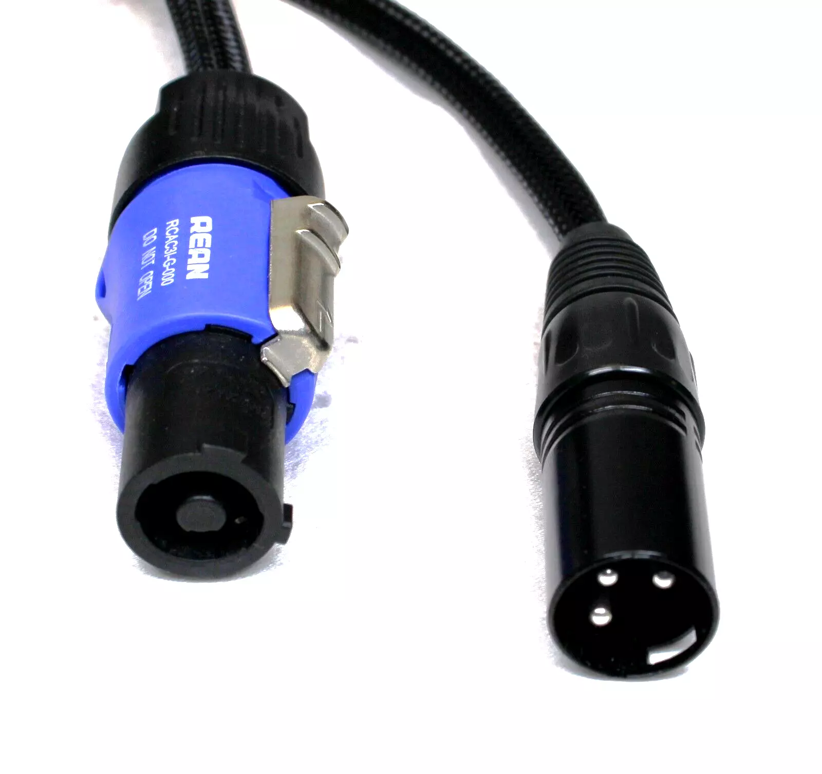 LASE 100 Ft (30.48M) Siamese PowerCon AC & XLR Audio Cable for Power Speakers