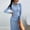 F-609Blue, variant on ZHOGXU Women's Dress Long Sleeve Round Neck Solid Color Side Split Fashion Comfortable Elegant Dresses For Casual Daily Wear,Blue,Xxl