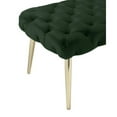 thumbnail image 4 of HomeRoots 490971 20.5 x 20.9 x 48.4 in. Hunter Green & Gold Upholstered Upholstery Bedroom Bench, 4 of 8
