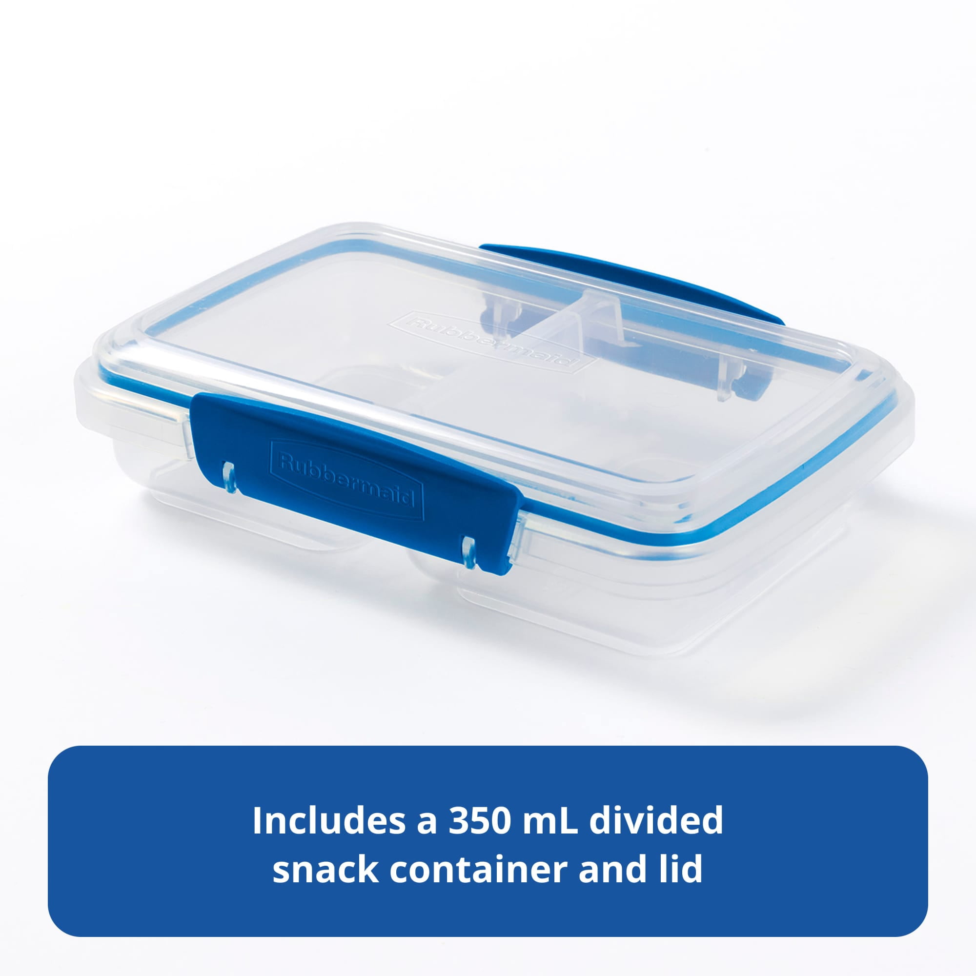 Rubbermaid Pack & Go 1.46cups/ 0.37quarts Small Divided Snack Container, Meal Prep Container, with Two-Compartment Design