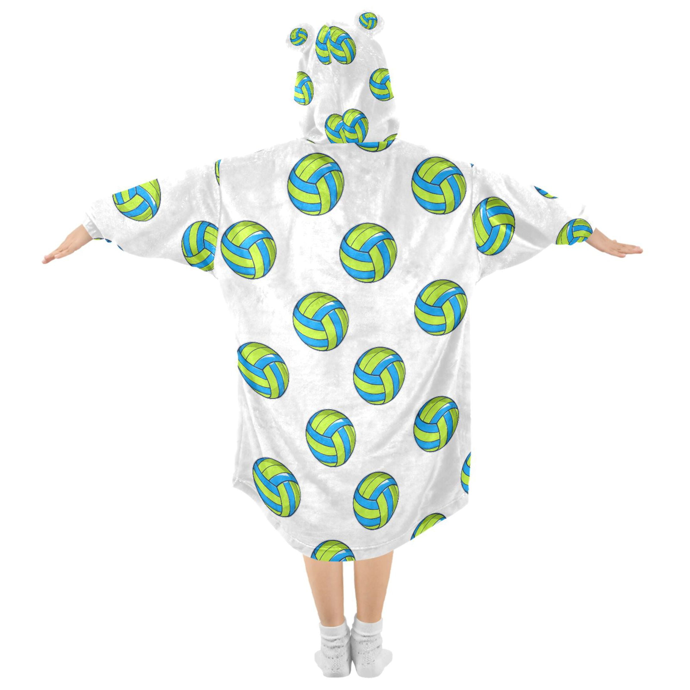 joogoo Wearable Blanket Volleyball Green Hoodie for Oversized Sherpa Hooded 3-14 YR M