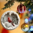 thumbnail image 2 of Sylvtty Christmas Tree Decoration Hanging Red Bird/Reindeer Ornament Acrylic Flat Car Rearview Mirror Pendant for Trees Windows Walls Decor, 2 of 6