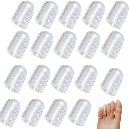 Silicone Anti-Friction Toe Protector, Silicone Breathable Toe Covers, Silicone Toe Protectors, Prevents Painful Rubbing for Corns, Calluses, Blisters (20 Pcs)