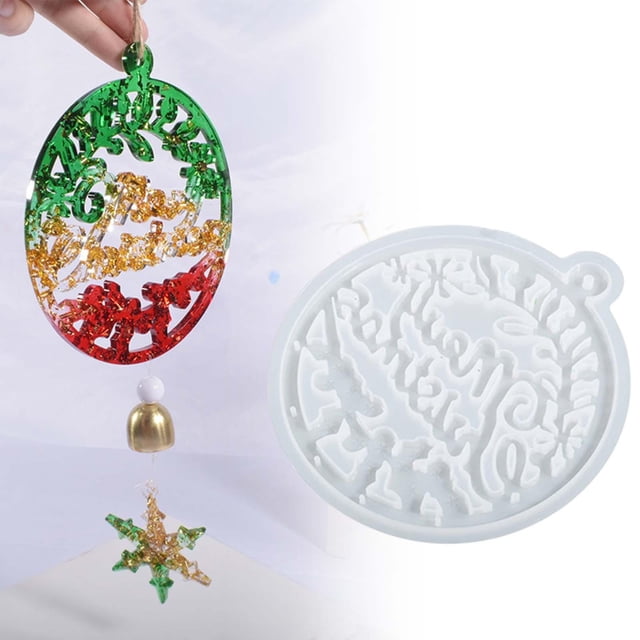 Resina de Silicona Colgante de Epoxi Bricolaje Etiquetas Colgantes Casting de Navidad con Campanas para Navidad Festival estiloC BLESIY Resina epoxica
