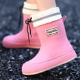 thumbnail image 5 of AUDeals Women Mid Calf Rain Boots, Waterproof Rubber Garden Boots, Non Slip Ankle Rain Shoes with Drawstring (Pink, 7.5), 5 of 6
