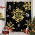 thumbnail image 2 of Christmas Gold Snowflake Shower Curtains for Bathroom, Winter Xmas Black Background Waterproof Fabric Shower Curtain for Bathroom Bathtub Decoration, Machine Washable, 72"x72", 2 of 9