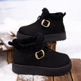 thumbnail image 5 of Women Snow Boots Round Toe Buckle Strap Thick Soled Fleece Lined Warm Boots Comfort Flock shoes for Fall Winter Casual Outdoor Daily Wear, 5 of 9