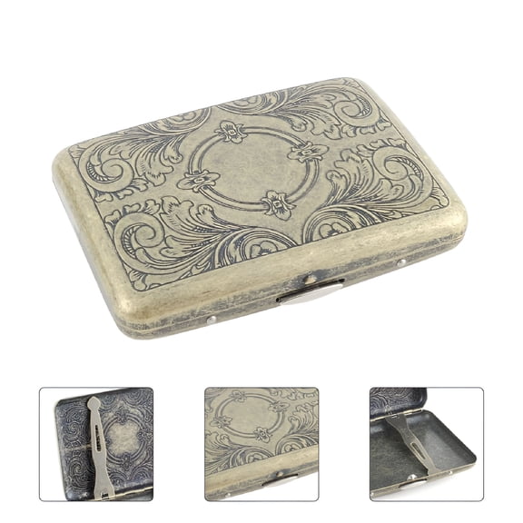 TENIRO 2026 New 1Pcs Rectangular Stainless Steel Cigarette Case for Cigarettes Portable Vintage Style for Travel,Outdoor,Parties,Smoking,Daily Use,Gifts.