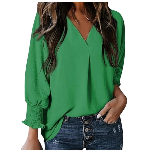Vestido camisero holgado informal con cuello en V y mangas cortas para mujer - Mangas largas, estampado floral, mezcla de poliéster - Estilo para todas las estaciones