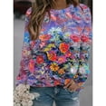 thumbnail image 3 of Camisetas con estampado de pintura al óleo en 3D de manga larga para mujer, ropa de calle de moda, jerséis para niñas, hermosas flores, ropa, tops florales, 3 of 5