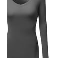 thumbnail image 3 of FashionOutfit Women's Light weight Daily Casual Basic Long Sleeve V neck Tee Tops, 3 of 3