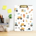 thumbnail image 2 of FORMRS Acrylic Clipboard with Low Profile Clip Standard A4 Letter Size, 12.5" x 9", Truck Construction Pattern, 2 of 8