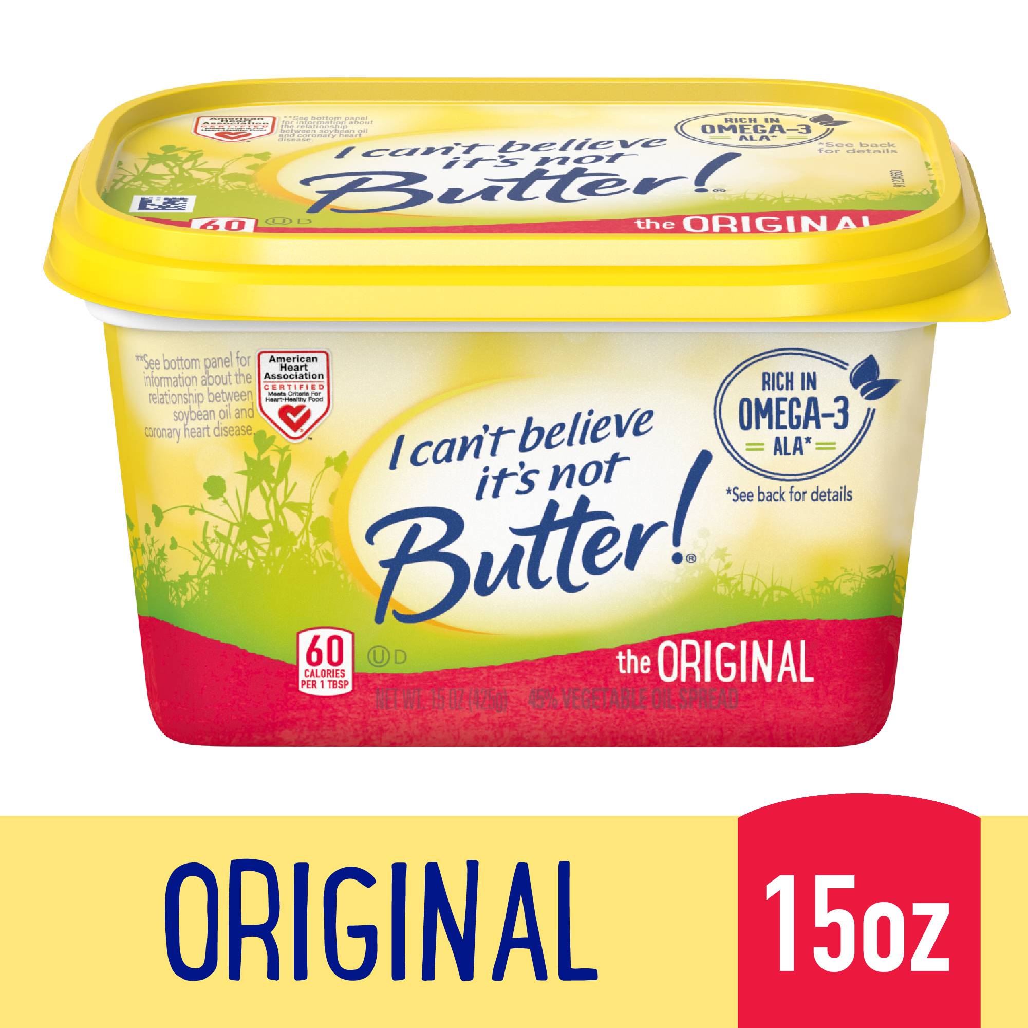 I Can't Believe It's Not Butter Original Spread, 15 oz Tub (Refrigerated) - image 3 of 9