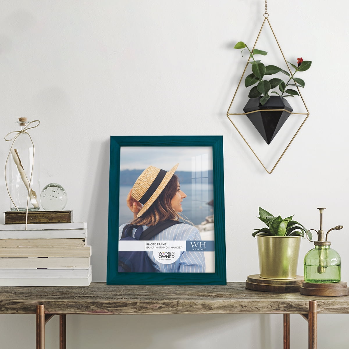 Woodgrain 8 in. x 10 in. Ocean Blue Picture Frame