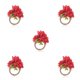 thumbnail image 2 of Servilletero de flores artificiales Ounissouiy 6 piezas color Rojo, 2 of 6