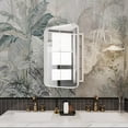 thumbnail image 3 of 16x24 Inch Rectangle Recessed White Metal Framed Medicine Cabinet Bathroom Wall Cabinet with Vanity Mirror and Adjustable Shelves,Wall Mirror with Storage for Bathroom, 3 of 7