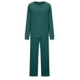 thumbnail image 3 of RYRJJ Women's 2 Piece Lounge Sets Casual Travel Outfits Fashion Pullover Sweatshirt Tops and Wide Leg Sweatpants Set Tracksuit Cozy Sweatsuits(Green,4XL), 3 of 5