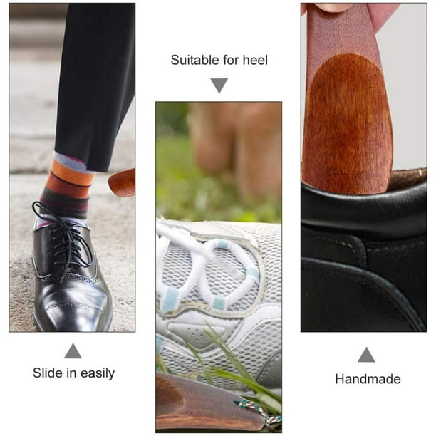 Short Handle Wooden Shoe Horn Wear Shoe Helper Small Travel Shoe