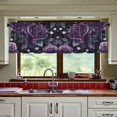 thumbnail image 3 of Yayeee Kitchen Curtains Tier Set of 2 Light Filtering 57"x24" Over Sink Window Panels, Roses and Pearls, 3 of 7