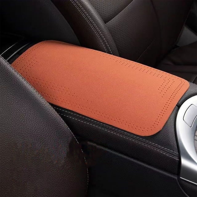 Car Armrest Pad Central Console Cushion Cover, Soft Leather Elbow Support Pad with Breathable Design for Four Season Comfort, Universal Car Armrest Mat for Driving and Resting