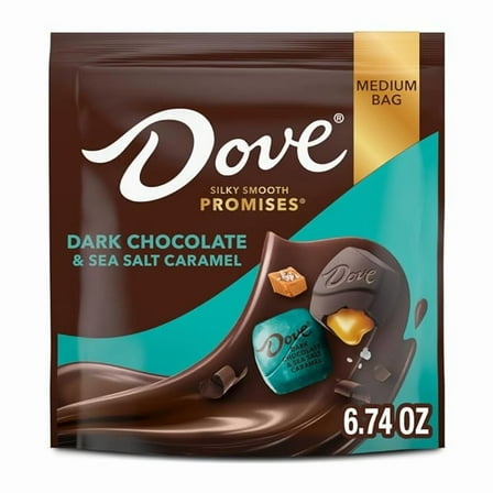 DOVE PROMISES Dark Chocolate & Sea Salted Caramel Candy, 6.74 Oz Bag