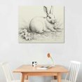 thumbnail image 3 of RUIYC Rabbit Easter Bunny Drawing Etching Rustic Gray Picture Cute Rabbit Art Print Poster Vintage Farmhouse Wall Art Grey Neutral Sketch Minimalist Mid Century French Country Room Decor, 3 of 5