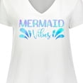 thumbnail image 4 of Inktastic Mermaid Vibes Text in Blues Women's Plus Size V-Neck T-Shirt, 4 of 5