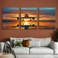 thumbnail image 6 of Ullo0ord Airplane Pictures Wall Art Landscape Sunset Airplane Canvas Print Wall Art Picture Modern Home Decor Canvas Painting Wall Art Poster for Bedroom Living Room Decor  12x16x3pcs, 6 of 6