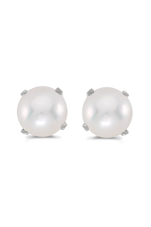 5 mm Freshwater Cultured Pearl Stud Earrings Set in 14k White Gold