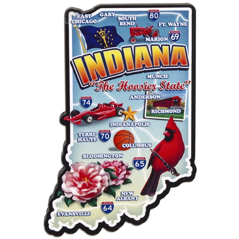 Indiana The Hoosier State Fridge Magnet 
