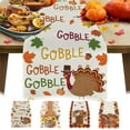 thumbnail image 1 of Mantel Individual con Estampado de Calabaza, Pavo y Hojas de Arce para Acción de Gracias | 183 Cm | Tela de Poliéster | Decoración para Fiestas Navideñas, 1 of 6