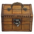 thumbnail image 2 of Pequeño cofre del tesoro de madera, joyero chino con cierre, estuche decorativo navideño para recuerdos, cofre pirata vintage para aula, 2 of 8