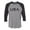 Black/Grey, variant on USA Uniform Sierra Alpha Unisex 3/4 Sleeve Baseball Raglan Tee