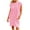 Pink, variant on Hvot&aat Women's Cap Sleeve Tshirt Dress Casual Summer Crewneck Solid Color Tunic Mini Dresses with Pockets