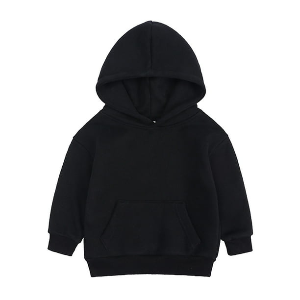 Gibobby Sudadera Forro Polar clásico con Cuello RedondoSudadera de lana para niños pequeños y niñas(Negro, 3-4 Años)