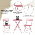 thumbnail image 6 of Emorefun Foldable Patio Set, 3 Piece Small Bistro Set with Round Table for Outdoor & Indoor, Pink, 6 of 7