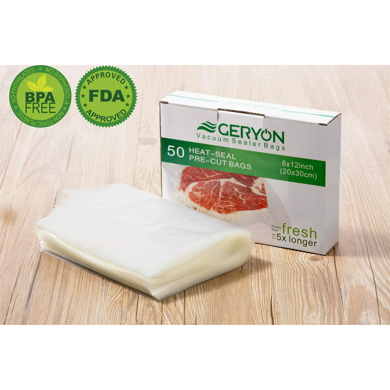 GERYON Vacuum Sealer Bags Rolls, 8x50ft & 11x50ft for Food Storage, Double  Sided Texture, BPA Free, Heavy Duty, Great for Vacuum Seal storage, Meal