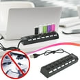 thumbnail image 1 of Usb Hub for Laptop, Usb Port Hub, 7 Ports Usb+Hub 2.0 Data Hub Splitter Individual On/Off Switches Usb Port Expander for Pc and Laptop, Usb Splitter for Laptop, Plugs with Usb Ports, Usb 2.0 Hub, 1 of 9
